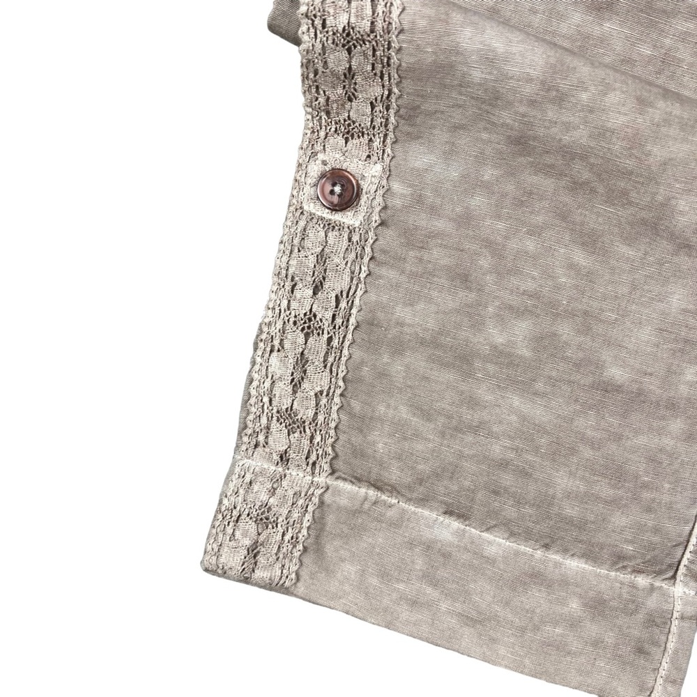 Sundance Organia lace khaki linen blend women’s pants SZ 10 - Picture 8 of 9